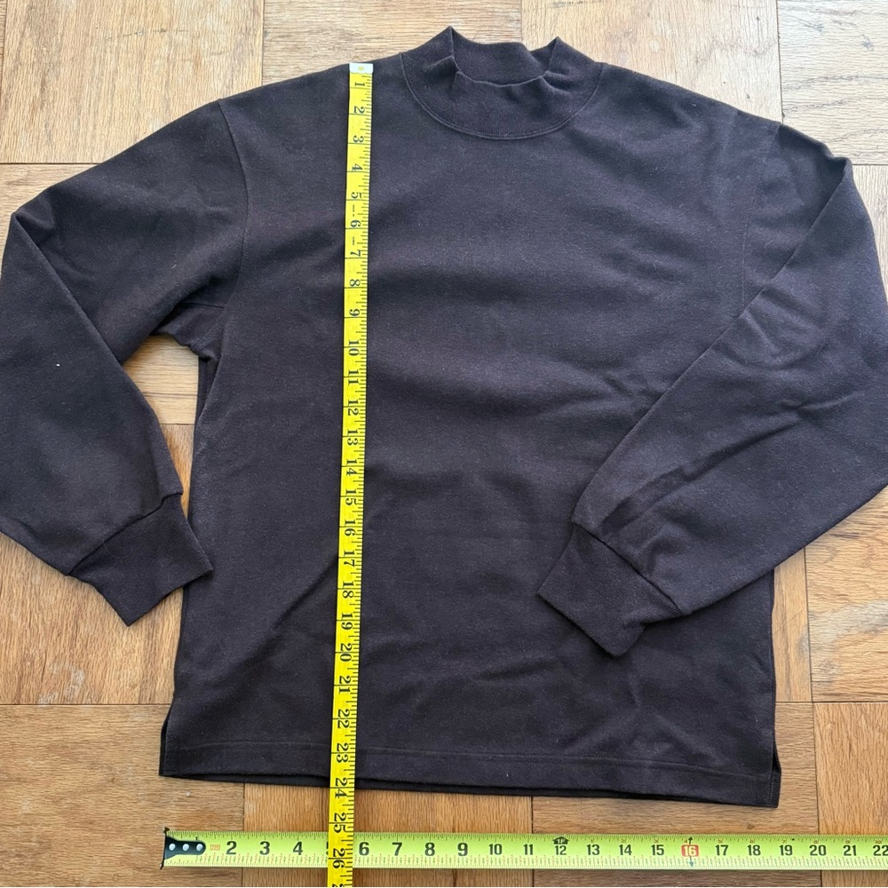 Uniqlo Soft-Knitted Fleece T-Shirt Mock Neck Maroon Size Small